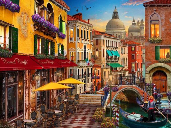 Rompecabezas Anatolian David Maclean - Café en Venecia - Imagen 2